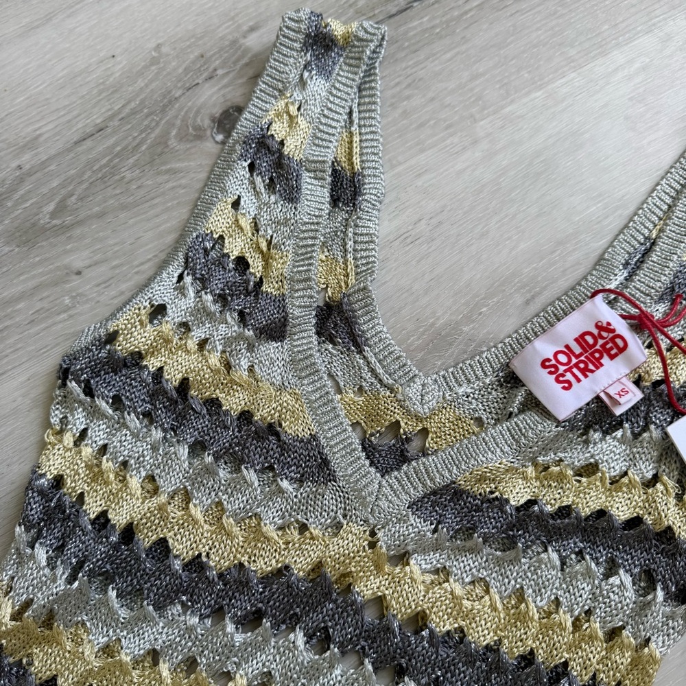 SOLID & STRIPED Metallic Knit Dress